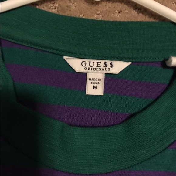 Guess ASAP Rocky Stripe Tee Green Purple - Picture 3 of 3